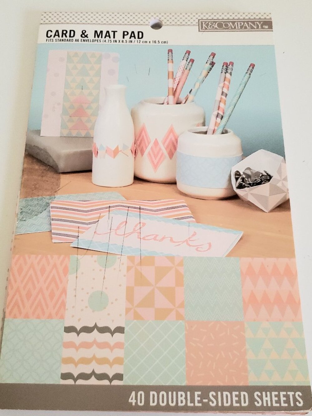 K&Company Pastel Patterns Design Card & Mat Paper Cardmaking Scrapbook Pad